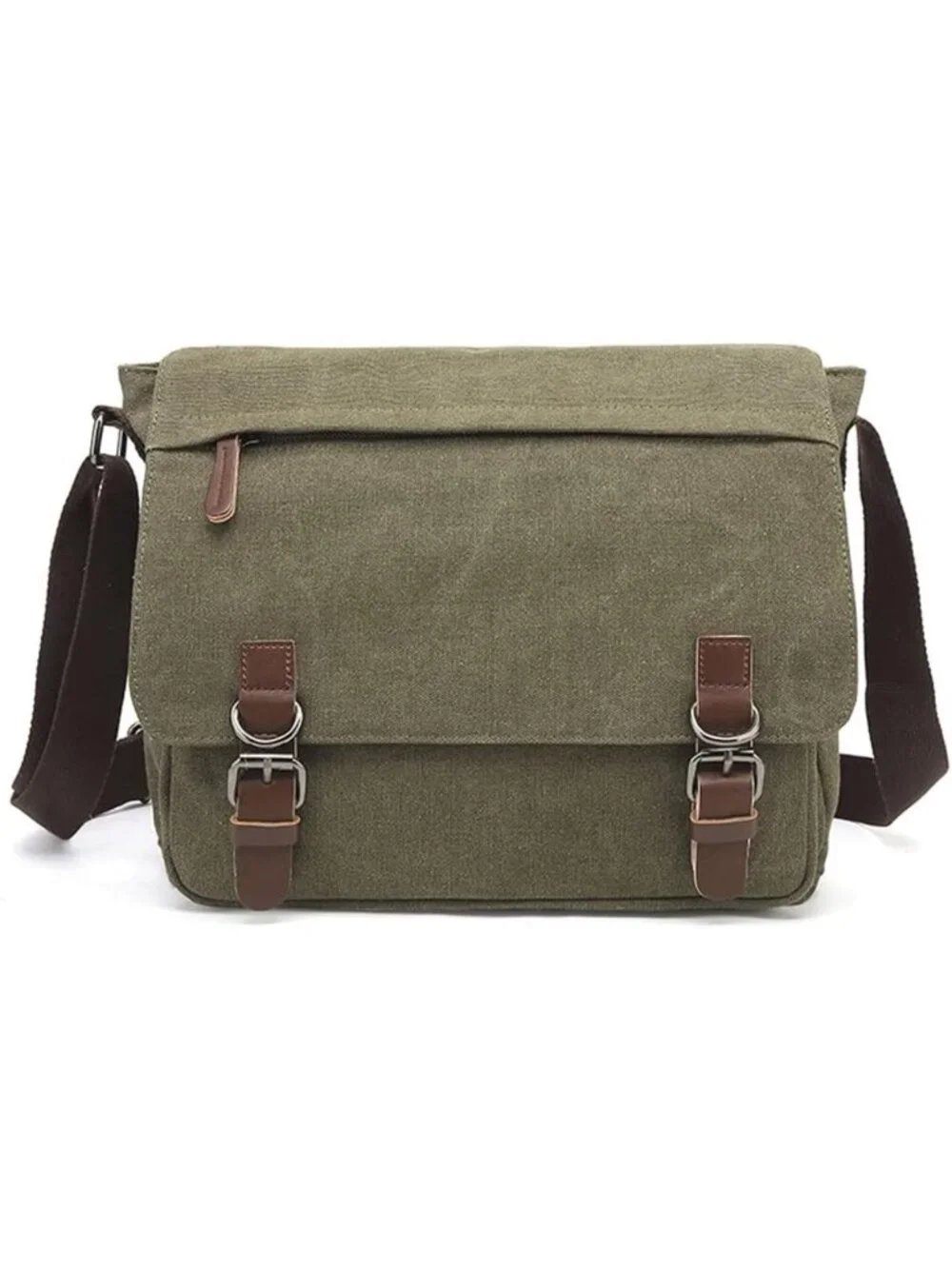 Vintage Canvas Messenger Bag | Large Leather Crossbody for 15